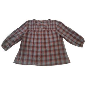 Toad&Co Toad & Co Willet Shirt Womens Medium M 3/4 Sleeve Plaid Organic Cotton